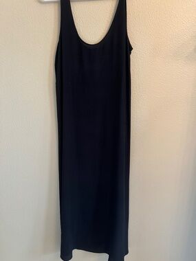 J CREW Black Label Silk Maxi Slip Sleeveless Black Tank Dress XS